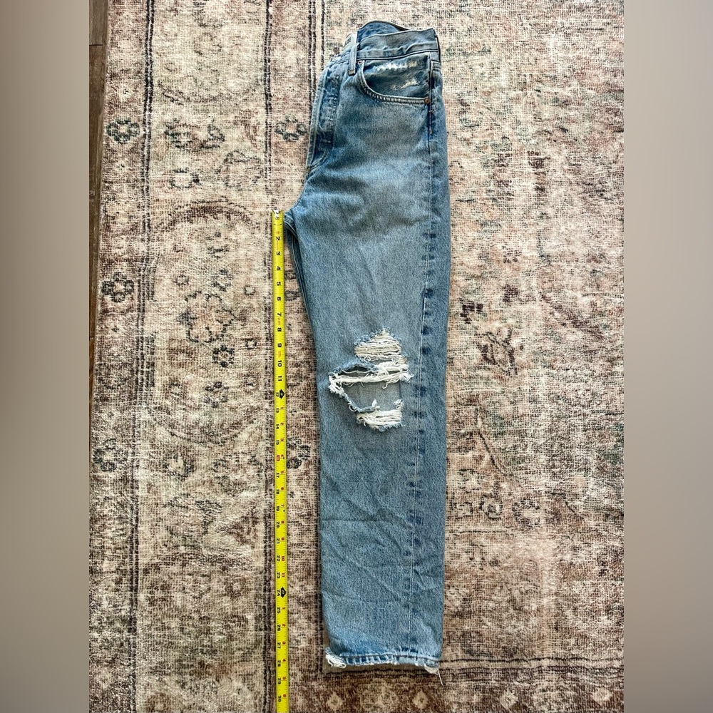 Agolde Straight Leg Jeans with Vintage Distressing Mid Rise Loose Fit 90's - Picture 8 of 8